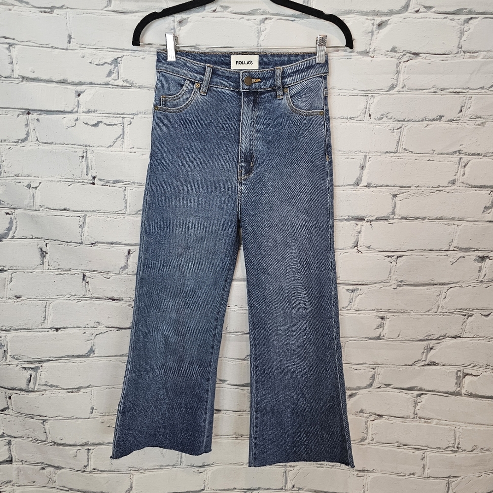 Rolla's Eastcoast Crop Flare Jeans In Tracey Blue